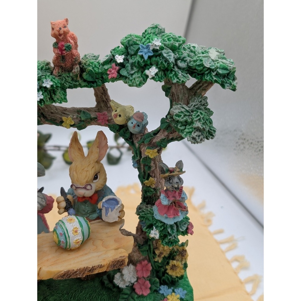 Vintage Jaimy Paintin Friends Easter Bunny Family Resin‎ Figurine Diorama 1990s - Picture 6 of 15